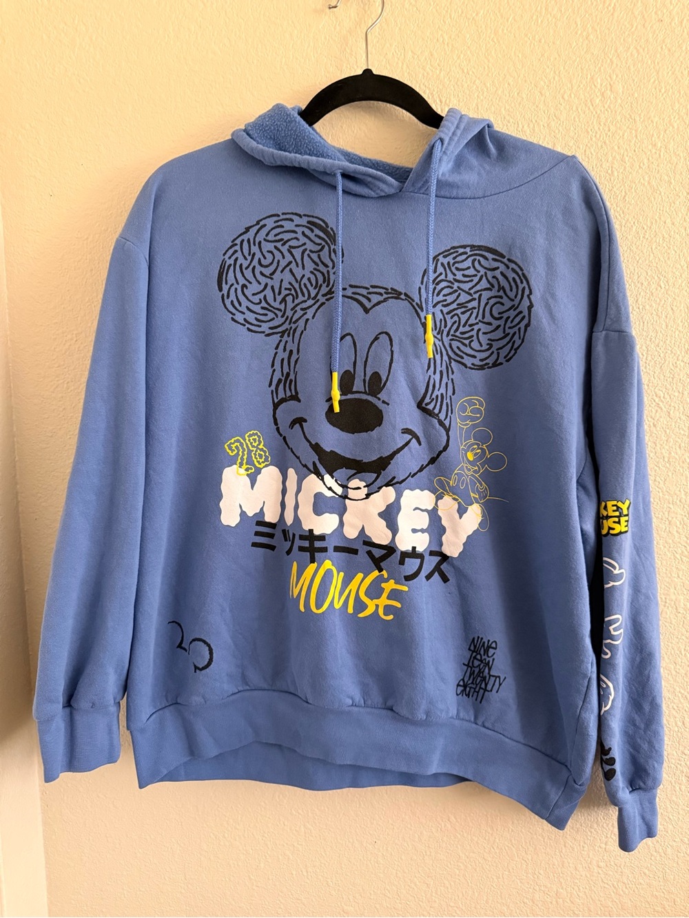 Blue Mickey Mouse Graphic Hoodie Sweatshirt